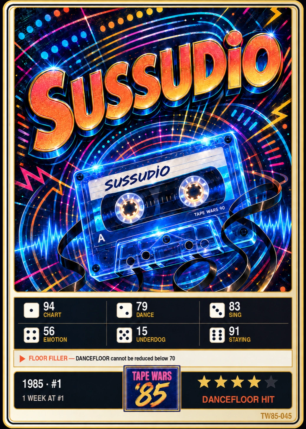 Sussudio by Phil Collins — Tape Wars card